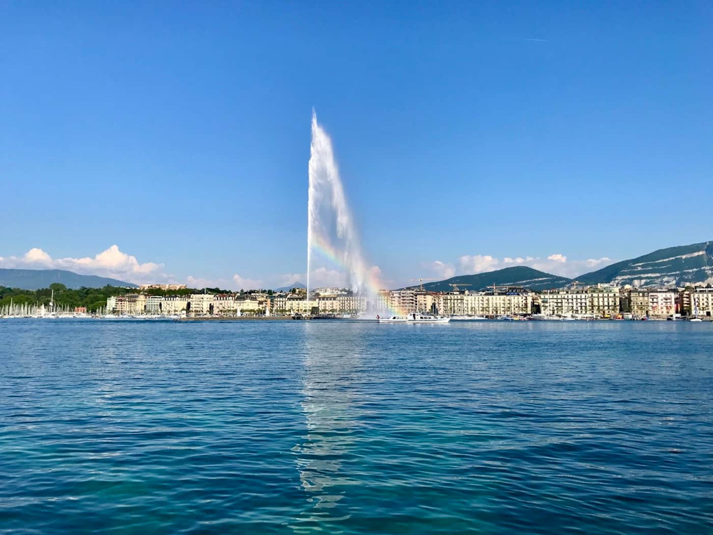Le Jet d’eau de Genève sur le lac Léman